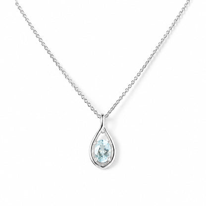 The Infinity Pendant with Aquamarine - Victoria's Jewellery