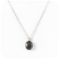 Lana, an Oval cut Black Rutile Quartz Pendant and Chain