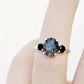 Oval cut Black Rutile Quartz and Black Spinel Trilogy Anniversary Ring - Victoria's Jewellery
