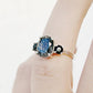 Oval cut Black Rutile Quartz and Black Spinel Trilogy Anniversary Ring - Victoria's Jewellery