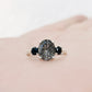 Oval cut Black Rutile Quartz and Black Spinel Trilogy Anniversary Ring - Victoria's Jewellery
