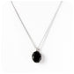 Lana, an Oval cut Black Spinel Pendant and Chain