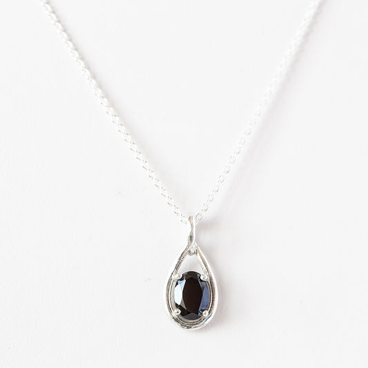 The Infinity Pendant with Black Spinel - 7x5mm