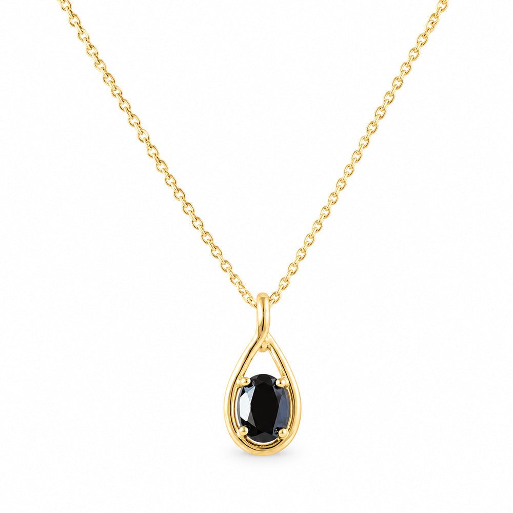 Infinity, Black Spinel Pendant - 7x5mm