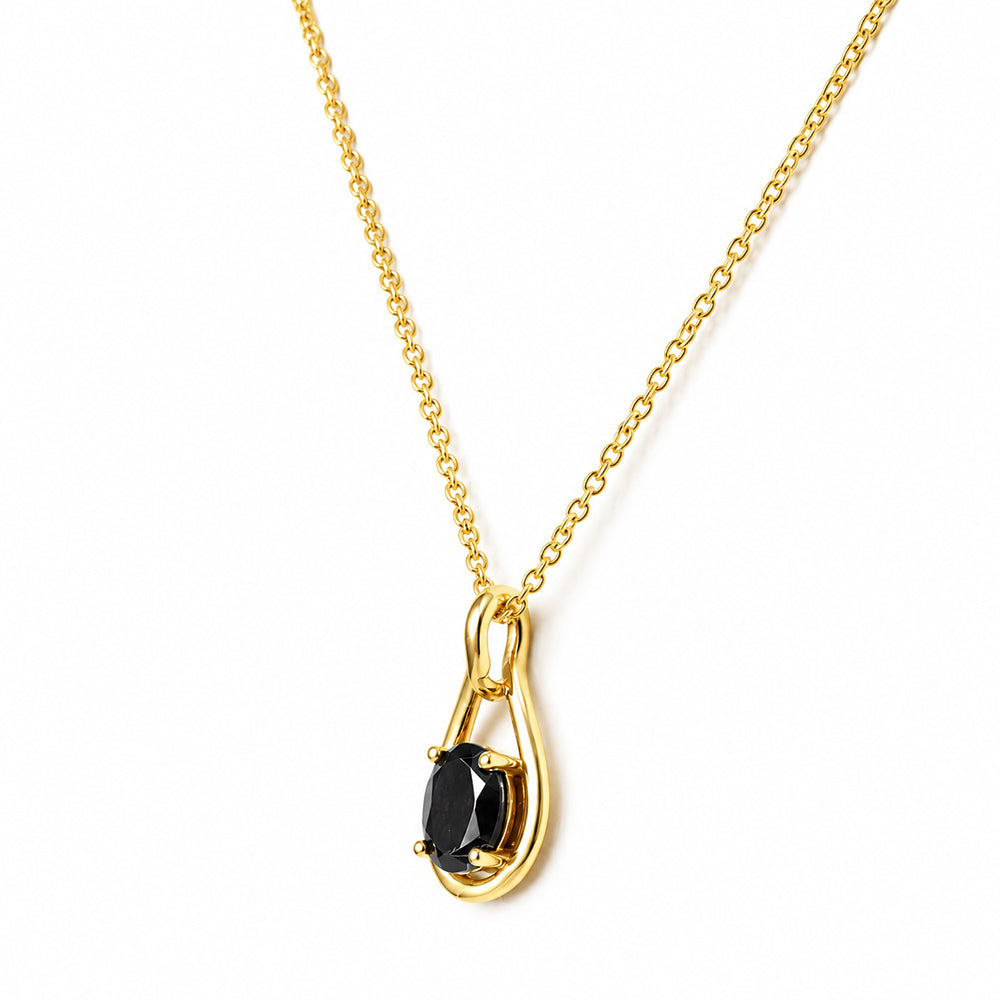 Infinity, Black Spinel Pendant - 7x5mm