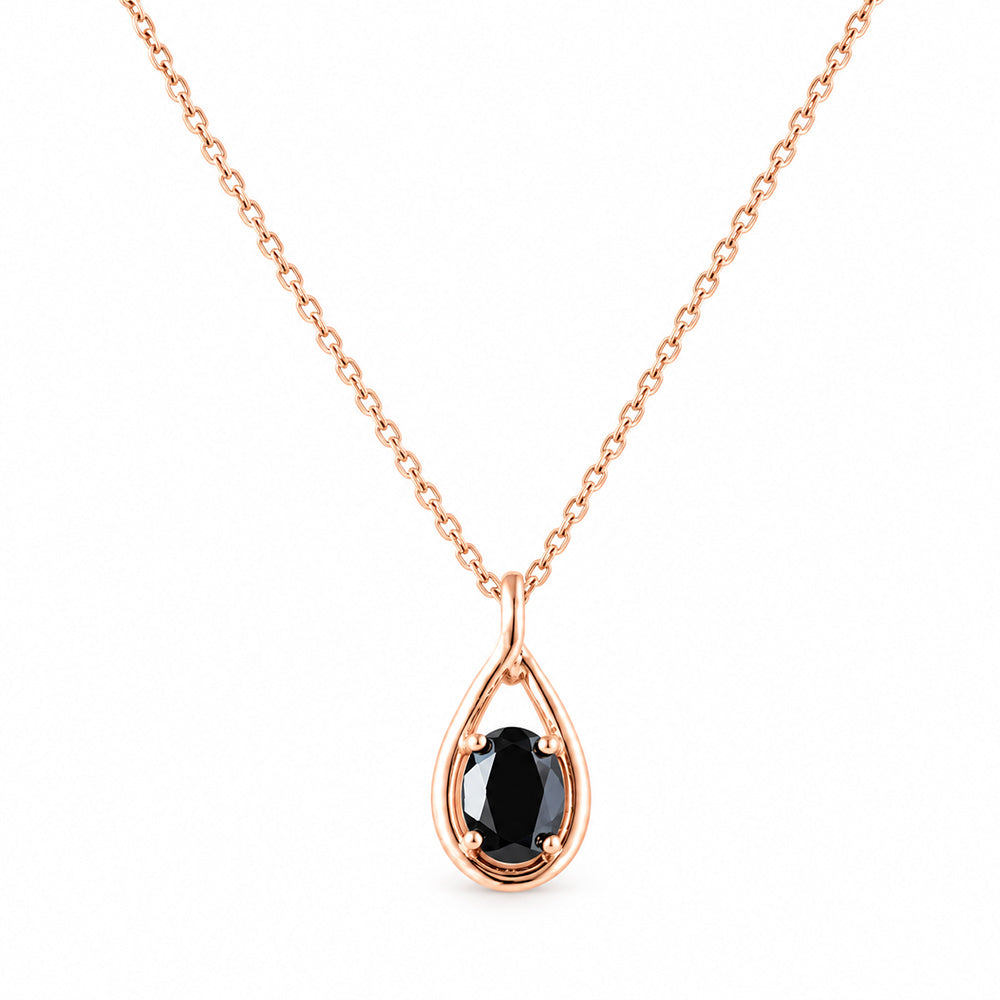 Infinity, Black Spinel Pendant - 7x5mm
