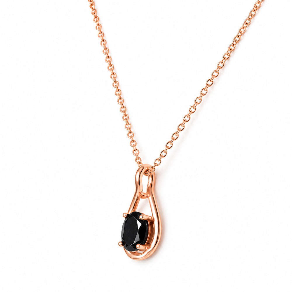 Infinity, Black Spinel Pendant - 7x5mm