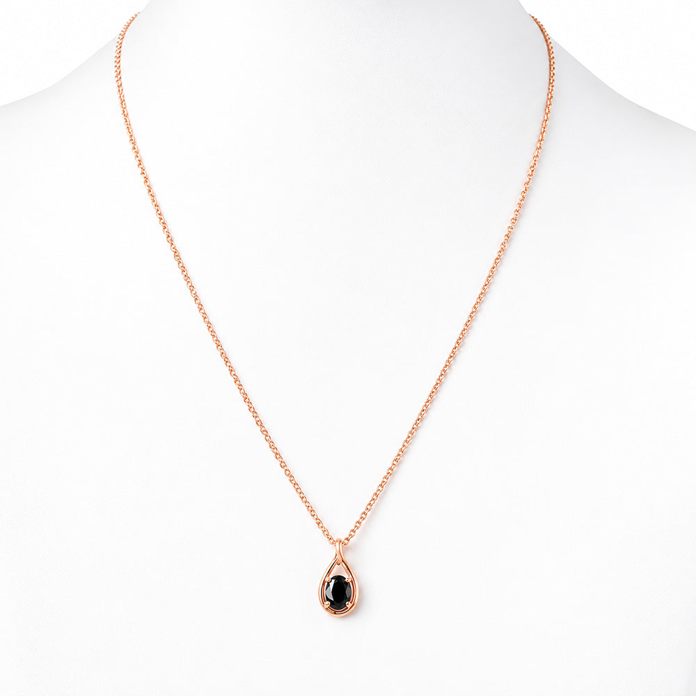 Infinity, Black Spinel Pendant - 7x5mm