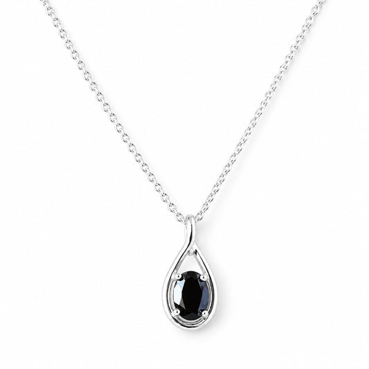 Infinity, Black Spinel Pendant - 7x5mm