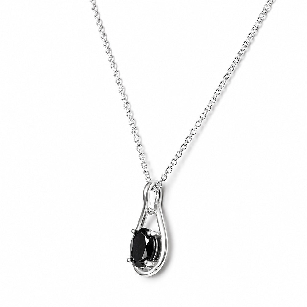 Infinity, Black Spinel Pendant - 7x5mm