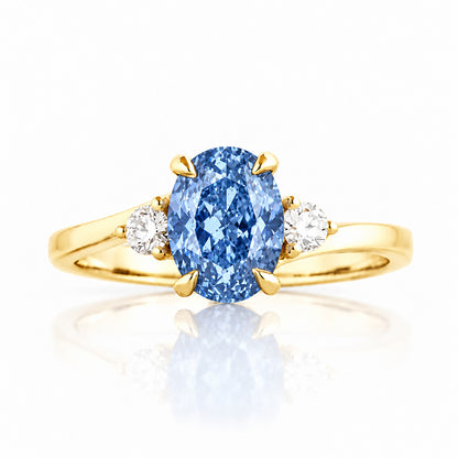 Georgie, Blue Lab Diamond Trilogy Ring