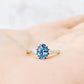 Georgie, Blue Lab Diamond Trilogy Ring