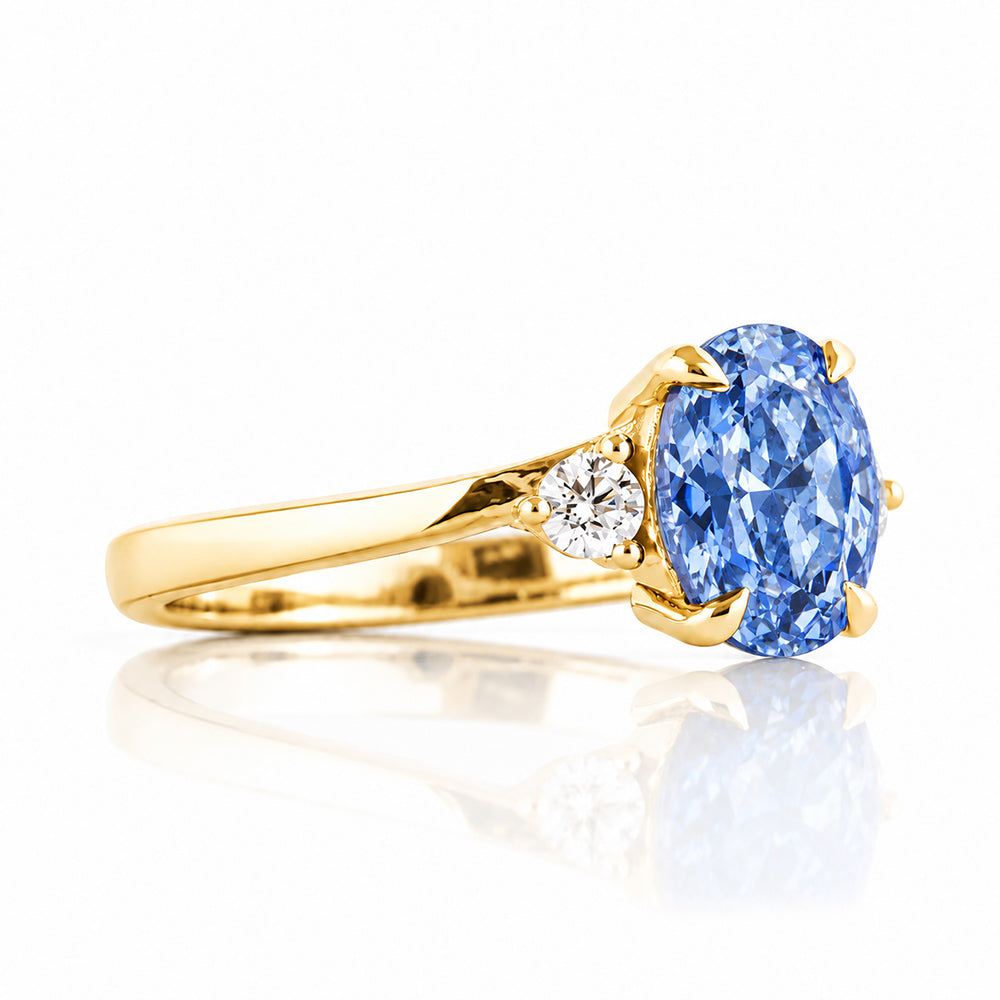 Georgie, Blue Lab Diamond Trilogy Ring
