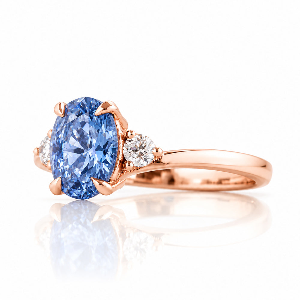 Georgie, Blue Lab Diamond Trilogy Ring