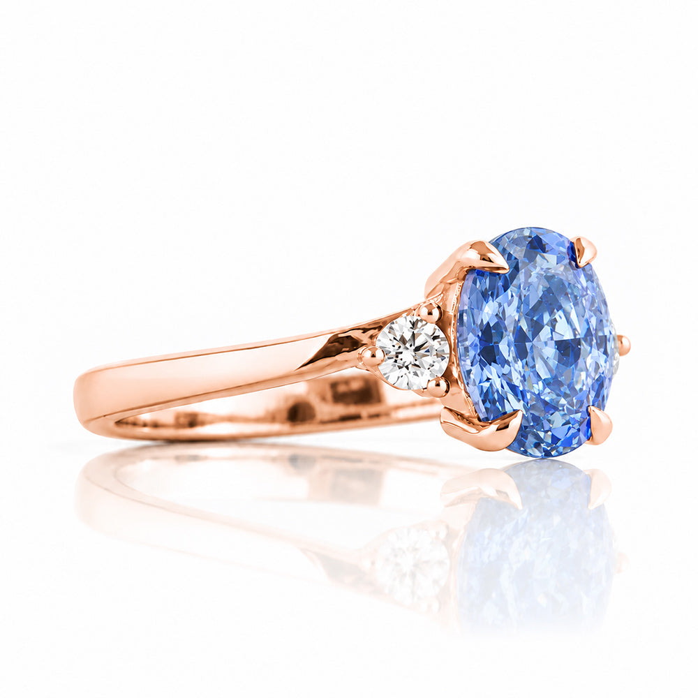 Georgie, Blue Lab Diamond Trilogy Ring