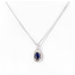 Oval cut Lab Grown Blue Sapphire Pendant - Victoria's Jewellery