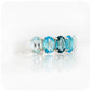 Oval cut Blue Topaz Rainbow Half Eternity Anniversary Ring - Victoria's Jewellery