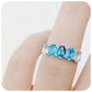 Oval cut Blue Topaz Rainbow Half Eternity Anniversary Ring - Victoria's Jewellery