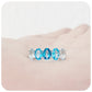 Oval cut Blue Topaz Rainbow Half Eternity Anniversary Ring - Victoria's Jewellery