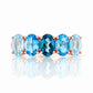 Arabella, Blue Topaz Half Eternity Ring - Victoria's Jewellery