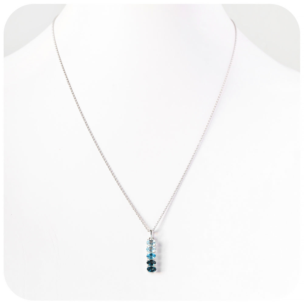 Blue Topaz Eternity Pendant - Victoria's Jewellery