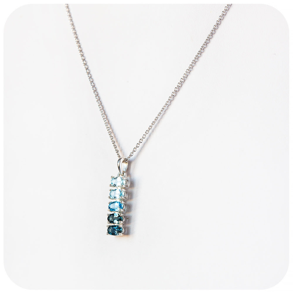 Blue Topaz Eternity Pendant - Victoria's Jewellery