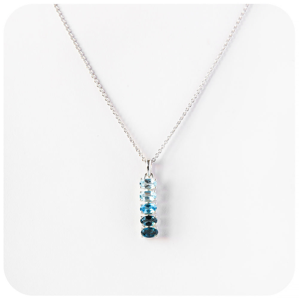 Blue Topaz Eternity Pendant - Victoria's Jewellery