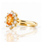 Eva, a Citrine and Lab Diamond Halo Ring - Victoria's Jewellery