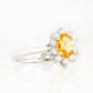 Oval cut Citrine with Lab Grown Diamond Halo Engagement Ring in White Gold - Victoria's Jewellery