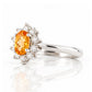 Eva, a Citrine and Lab Diamond Halo Ring - Victoria's Jewellery