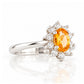 Eva, a Citrine and Lab Diamond Halo Ring - Victoria's Jewellery