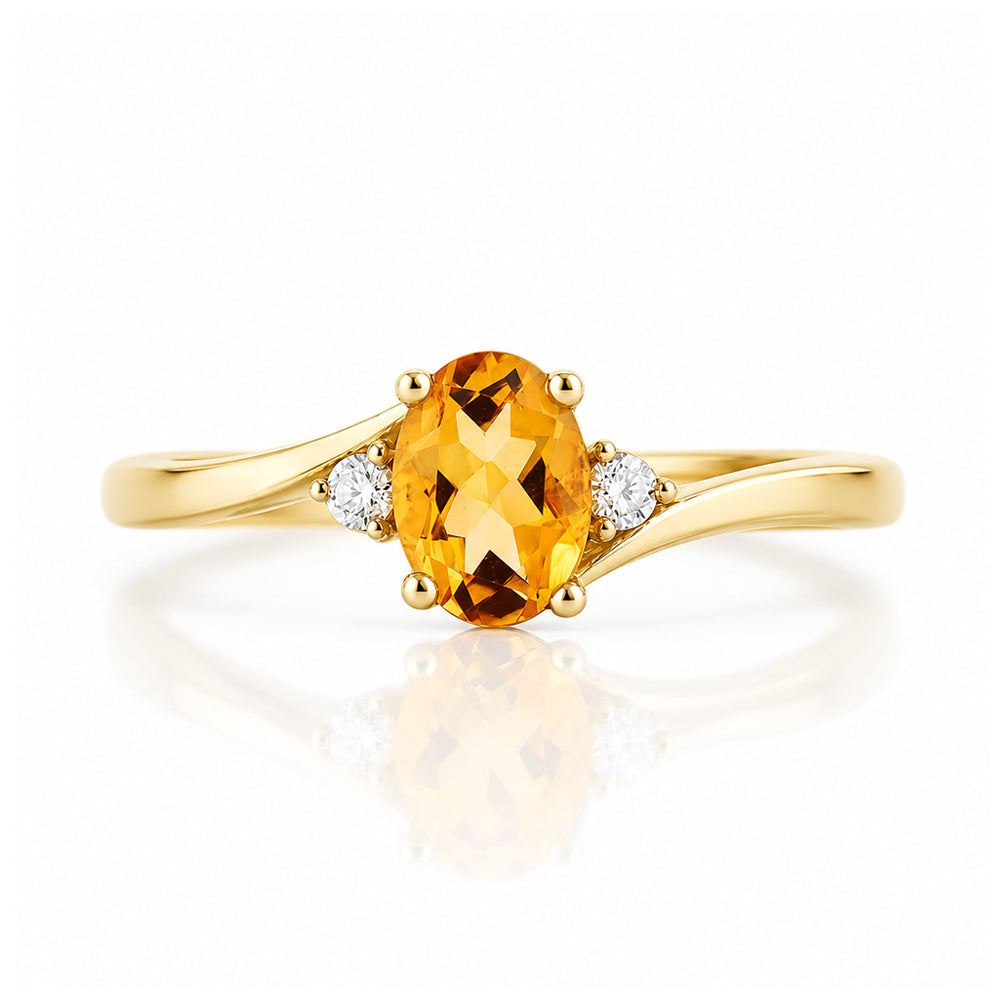 Georgie, a Citrine and Diamond Trilogy Ring - Victoria's Jewellery