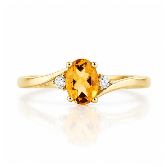 Georgie, a Citrine and Diamond Trilogy Ring - Victoria's Jewellery