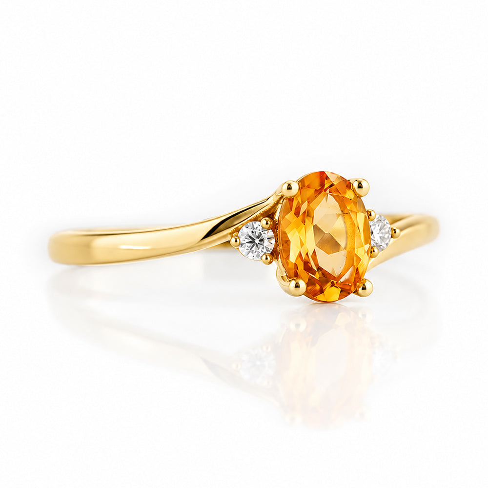 Georgie, a Citrine and Diamond Trilogy Ring - Victoria's Jewellery