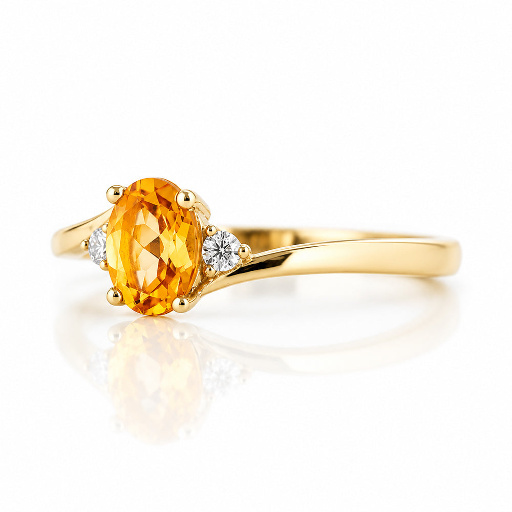 Georgie, a Citrine and Diamond Trilogy Ring - Victoria's Jewellery