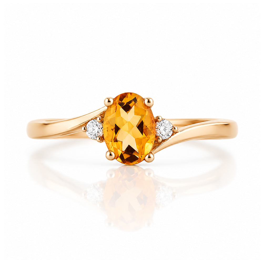 Georgie, a Citrine and Diamond Trilogy Ring - Victoria's Jewellery