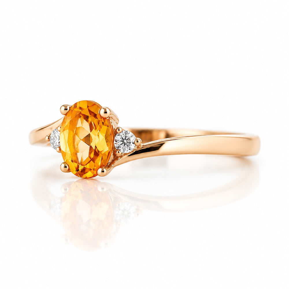 Georgie, a Citrine and Diamond Trilogy Ring - Victoria's Jewellery