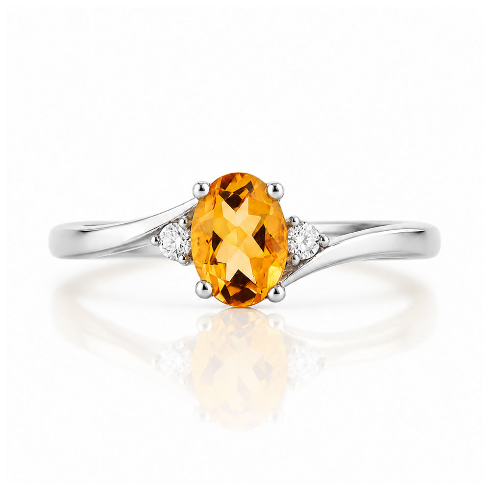 Georgie, a Citrine and Diamond Trilogy Ring - Victoria's Jewellery