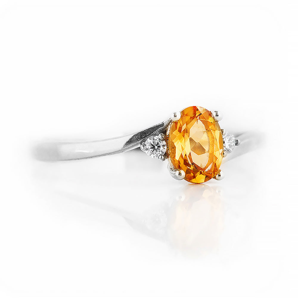 Georgie, a Citrine and Diamond Trilogy Ring
