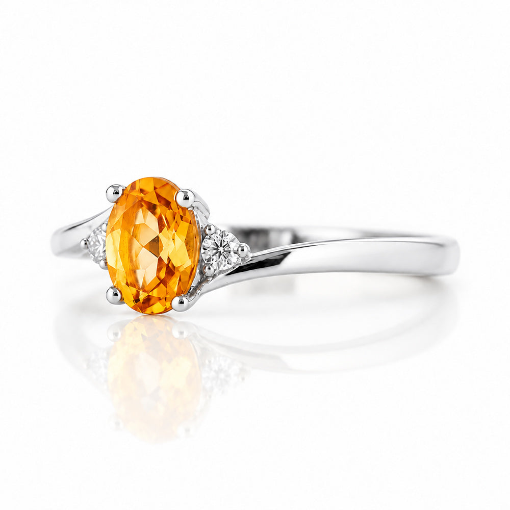 Georgie, a Citrine and Diamond Trilogy Ring - Victoria's Jewellery