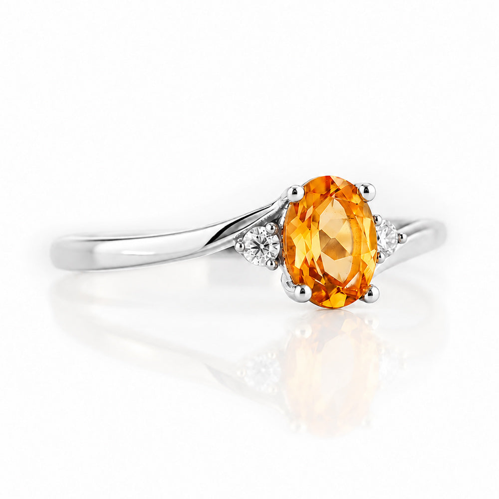 Georgie, a Citrine and Diamond Trilogy Ring - Victoria's Jewellery