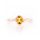 Oval cut Citrine and Lab Diamond Trilogy Engagement Ring in Rose Gold - Victoria's Jewellery