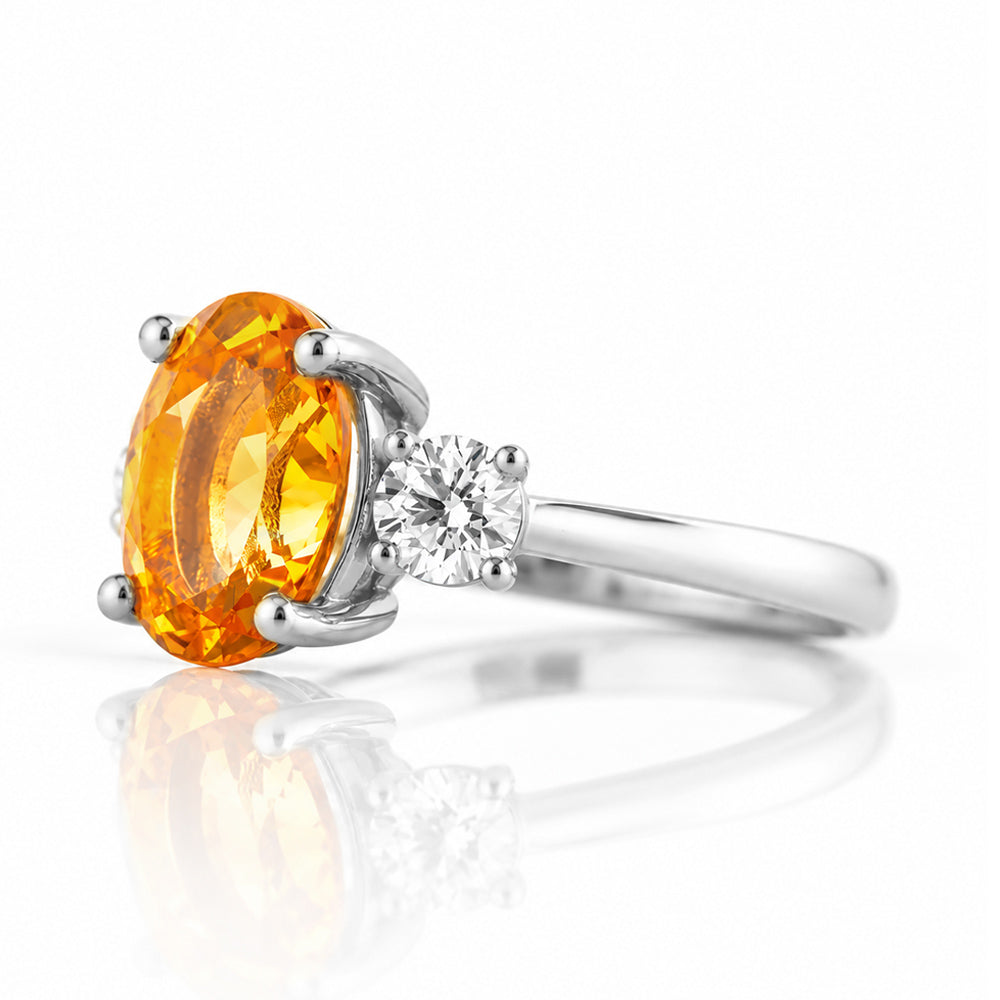 Hallie, a Citrine and Diamond Trilogy Ring - Victoria's Jewellery