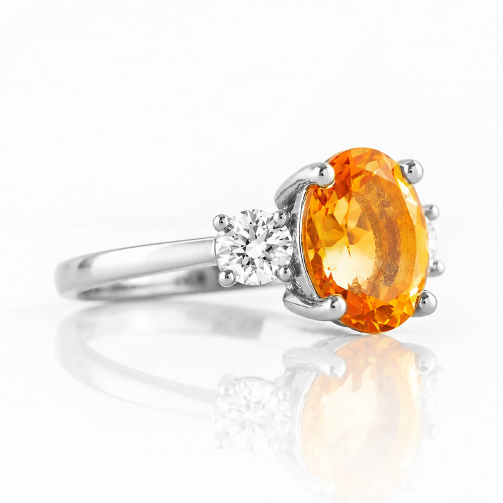 Hallie, a Citrine and Diamond Trilogy Ring - Victoria's Jewellery