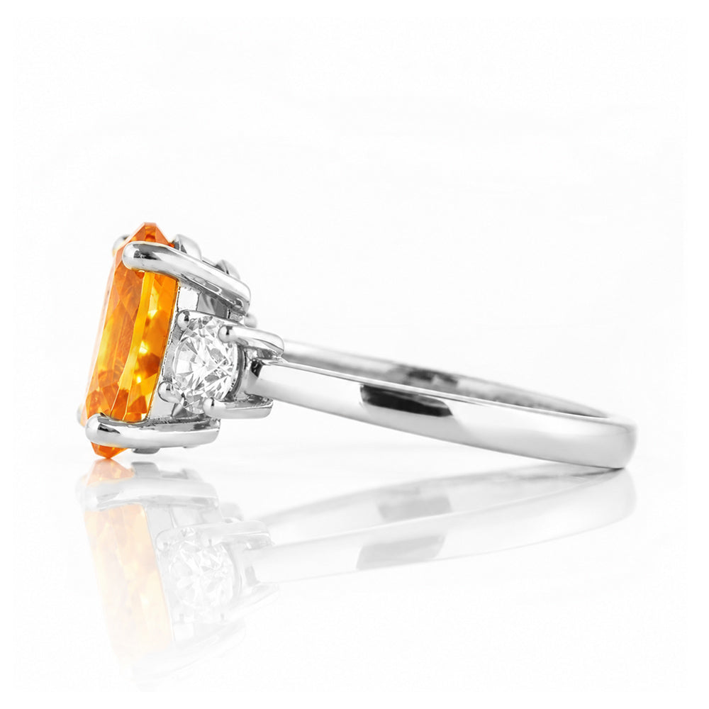 Hallie, a Citrine and Diamond Trilogy Ring - Victoria's Jewellery