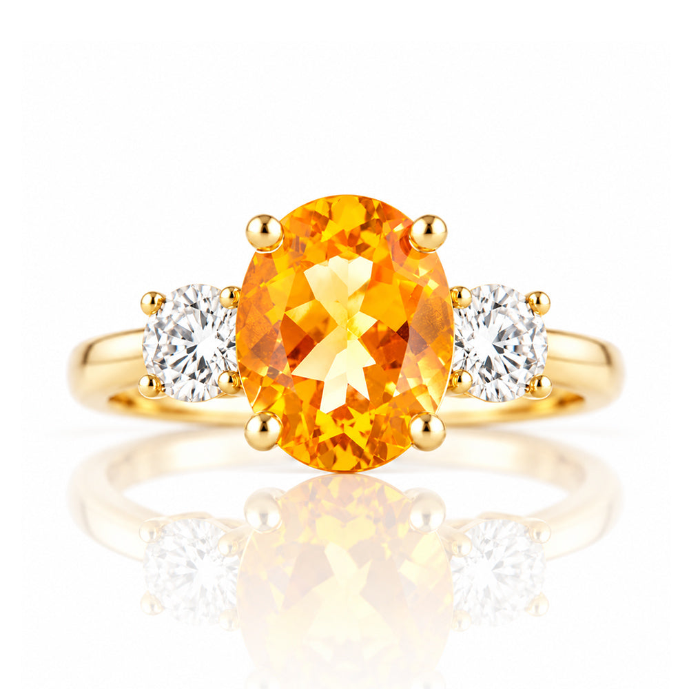 Hallie, a Citrine and Diamond Trilogy Ring - Victoria's Jewellery