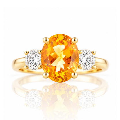 Hallie, a Citrine and Diamond Trilogy Ring - Victoria's Jewellery