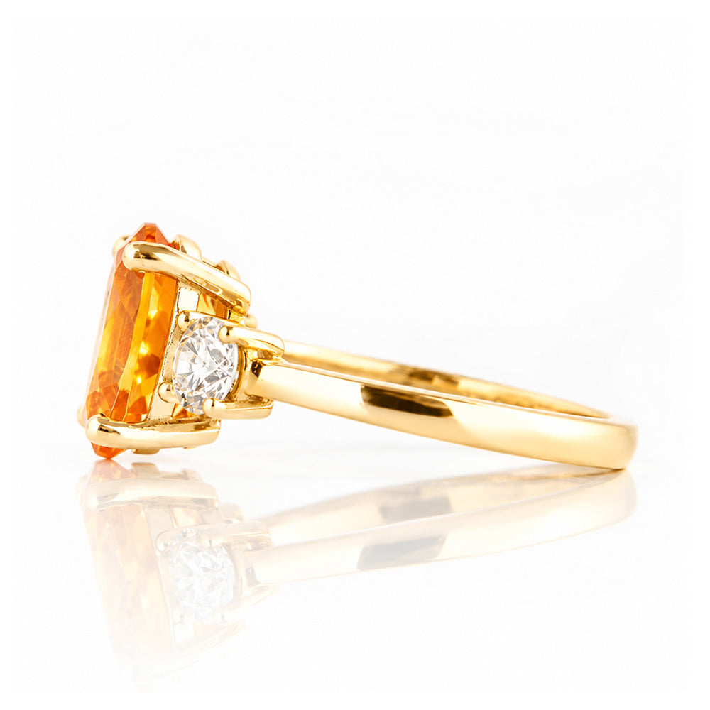Hallie, a Citrine and Diamond Trilogy Ring - Victoria's Jewellery