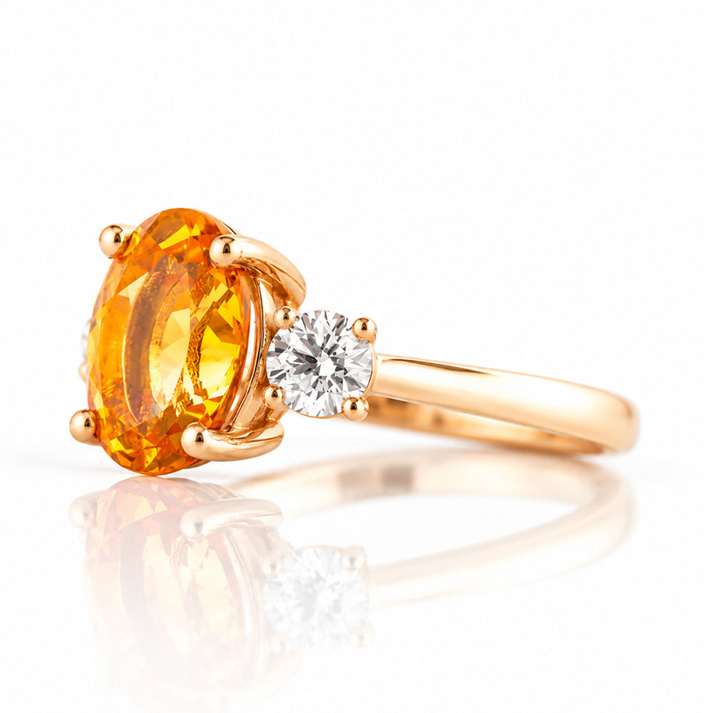 Hallie, a Citrine and Diamond Trilogy Ring - Victoria's Jewellery