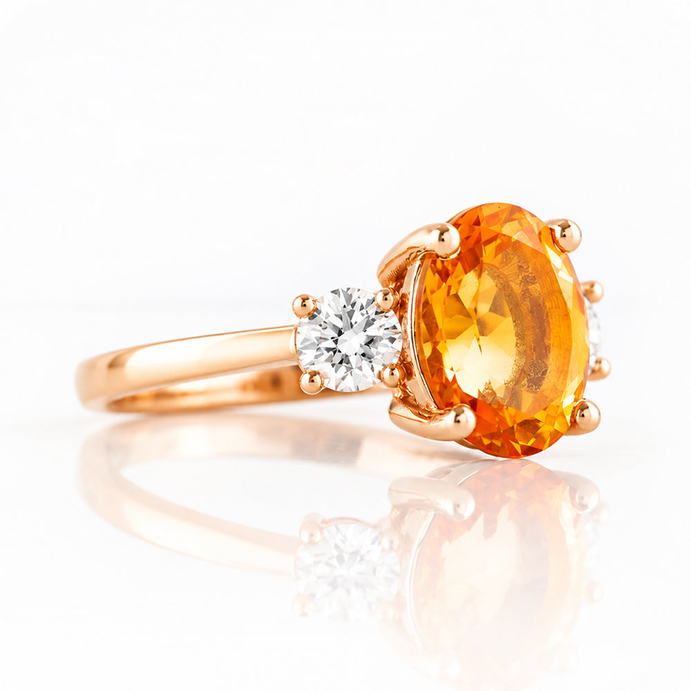 Hallie, a Citrine and Diamond Trilogy Ring - Victoria's Jewellery